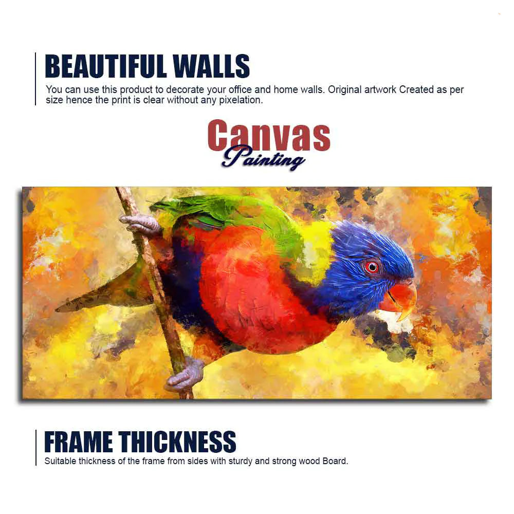 Colorful Parrot Abstract Art Canvas wall Painting Decor Mantra