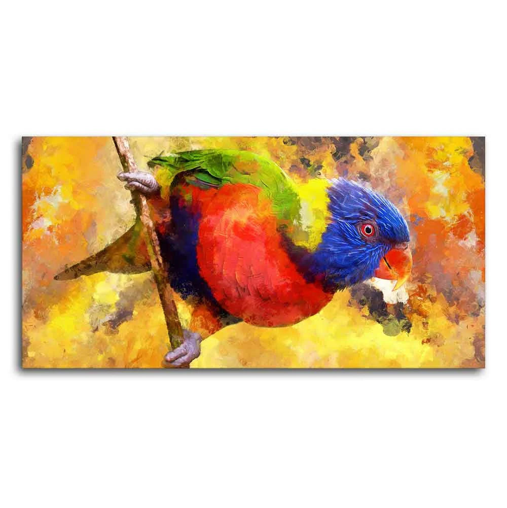Colorful Parrot Abstract Art Wall Painting Decor Mantra