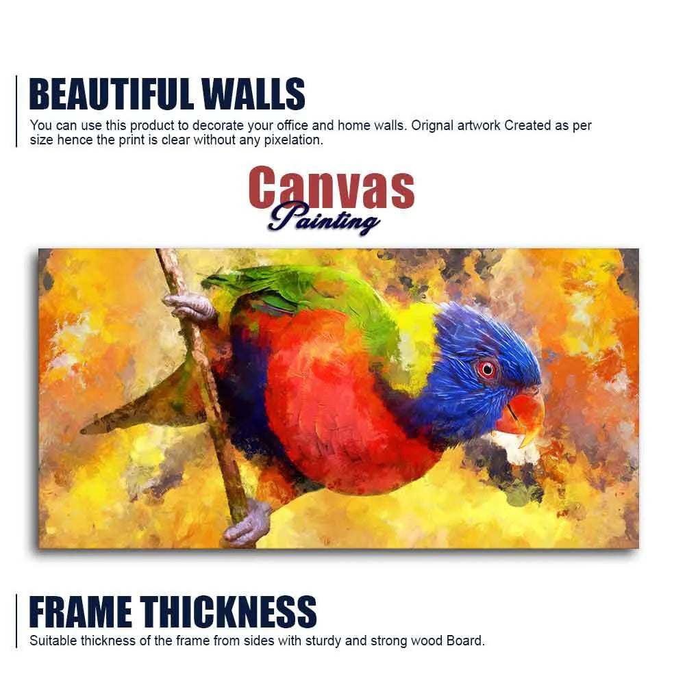 Colorful Parrot Abstract Art Wall Painting Decor Mantra