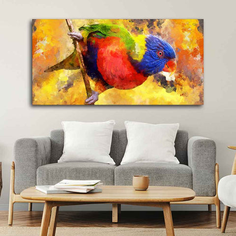 Colorful Parrot Abstract Art Wall Painting