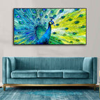 Colorful Peacock Canvas Wall Painting Decor Mantra