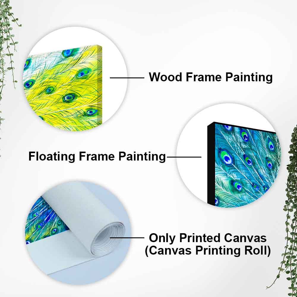 Colorful Peacock Canvas Wall Painting Decor Mantra