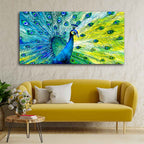 Colorful Peacock Canvas Wall Painting Decor Mantra