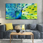 Colorful Peacock Canvas Wall Painting Decor Mantra