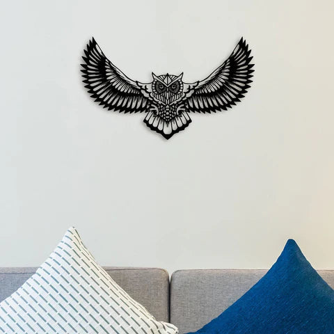Flying Owl Metal Wall Art Decor Mantra
