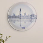 Urban Dreamscapes: Cityscape collage Artistry porcelain plate Set of 4 - Harshita Craft