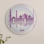 Urban Dreamscapes: Cityscape collage Artistry porcelain plate Set of 4 - Harshita Craft
