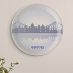 Urban Dreamscapes: Cityscape collage Artistry porcelain plate Set of 4 - Harshita Craft
