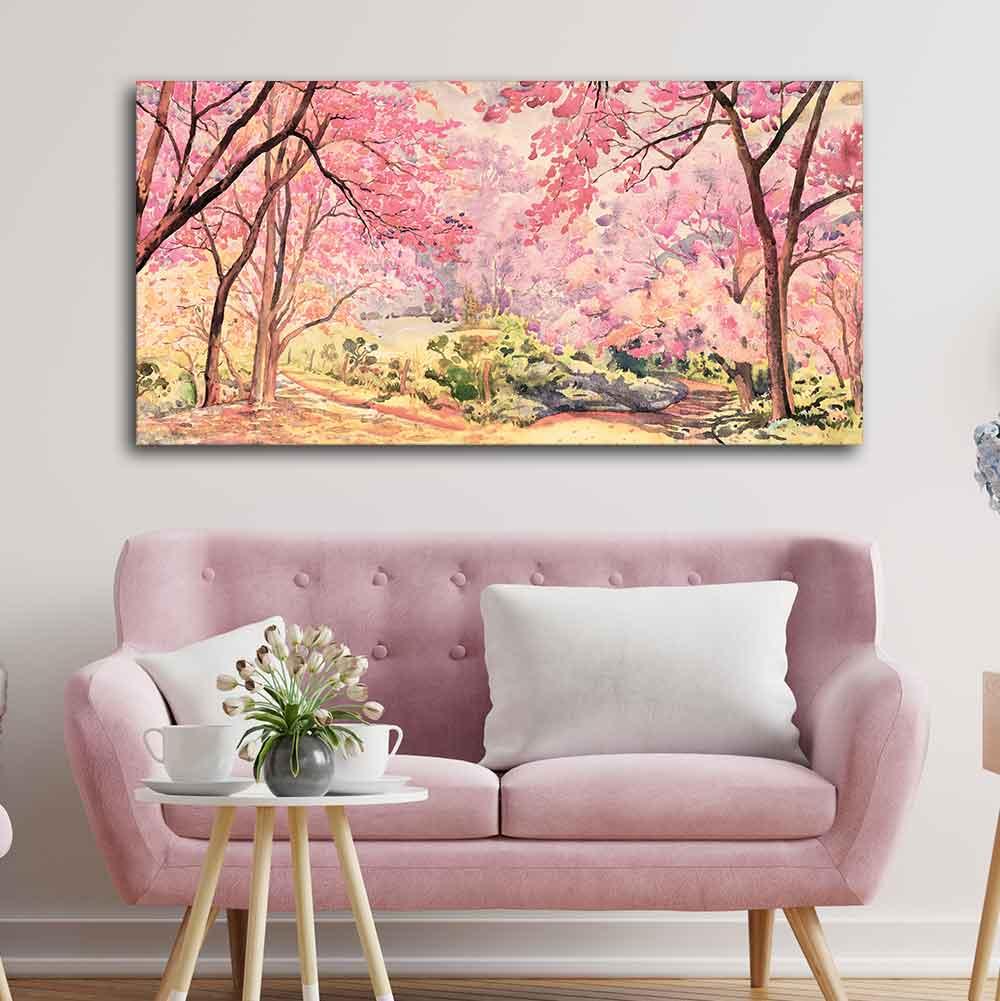 Cherry Blossom Tree Premium Wall Painting - Decor Mantra 