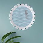 Sea-Inspired sea horse Abstract Art Collection Porcelain Wall Plate - Harshita Craft