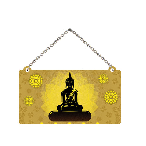 Lord Buddha Floral Decorative Wooden Wall Hanging for House