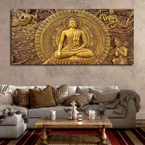Spiritual God Buddha Premium Canvas Wall Painting - Decor Mantra 