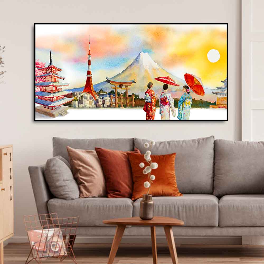 Famous Places of Japan Canvas Wall Painting Decor Mantra