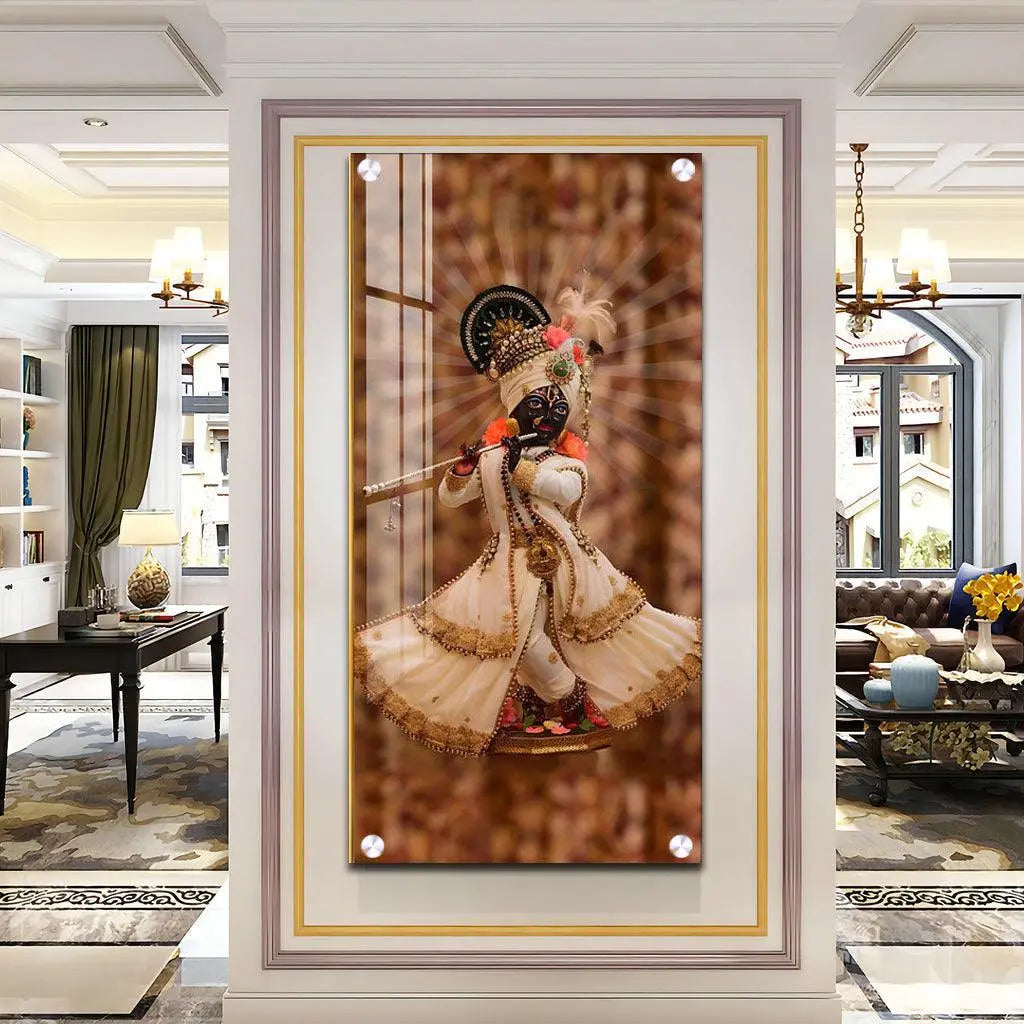 Contemporary Acrylic Wall Art Featuring Shree Murlidhar - Decor Mantra 