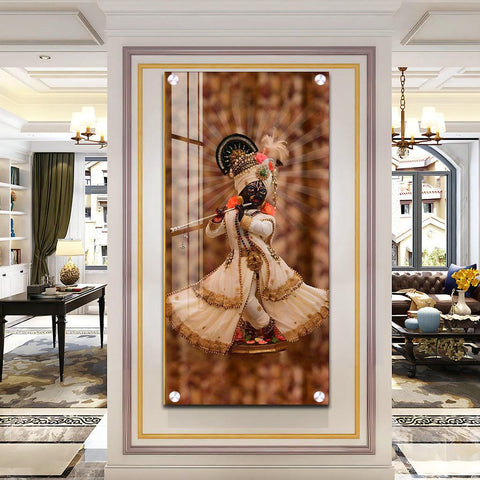 Contemporary Acrylic Wall Art Featuring Shree Murlidhar - Decor Mantra 