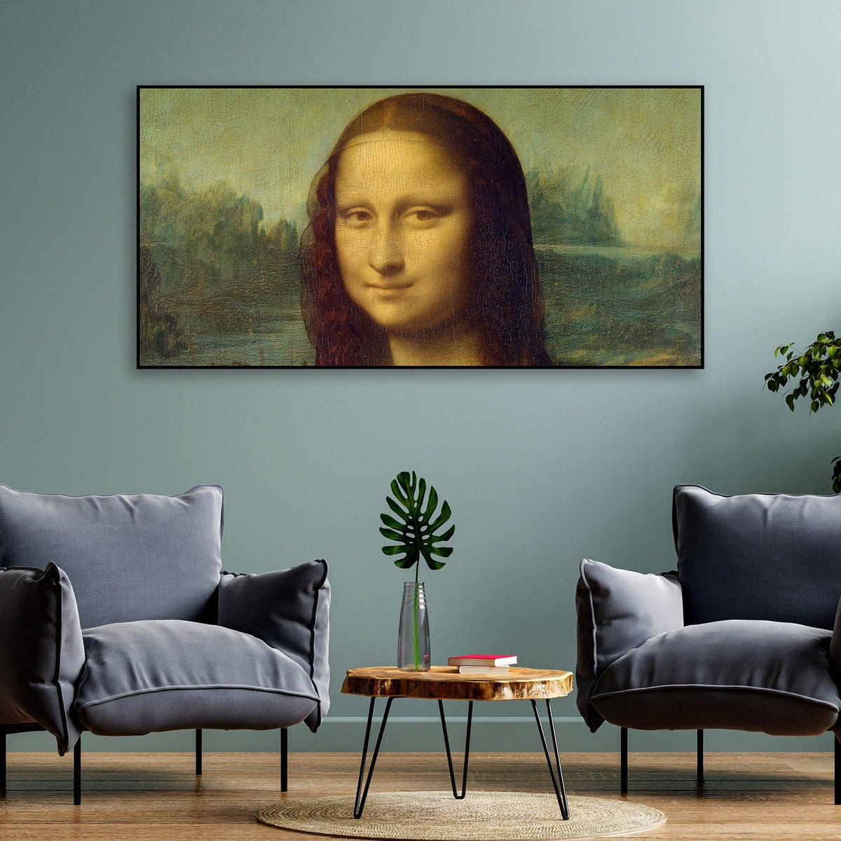 Famous Mona Lisa Floating Canvas Wall Painting - Decor Mantra 