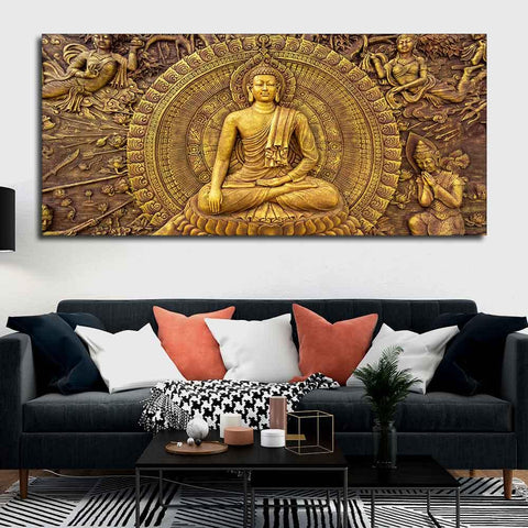 Spiritual God Buddha Premium Canvas Wall Painting - Decor Mantra 