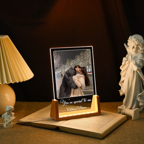 Personalized Photo Night Light Plaque,Couple Photo Lamp,Custom Acrylic Frame,Bedroom Decor,Custom Led Night Light,Gift for Her Him Friends