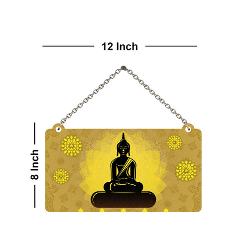 Lord Buddha Floral Decorative Wooden Wall Hanging for House