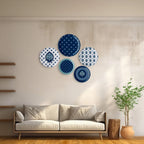 Elegant Blue and White Plate Blue Pottery Inspired plate - Harshita Craft