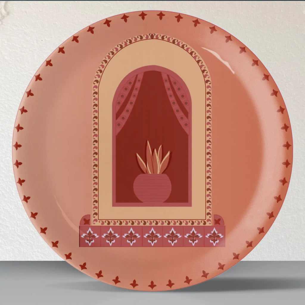 Vibrant Bohemian Art for Spaces porcelain plate - Harshita Craft