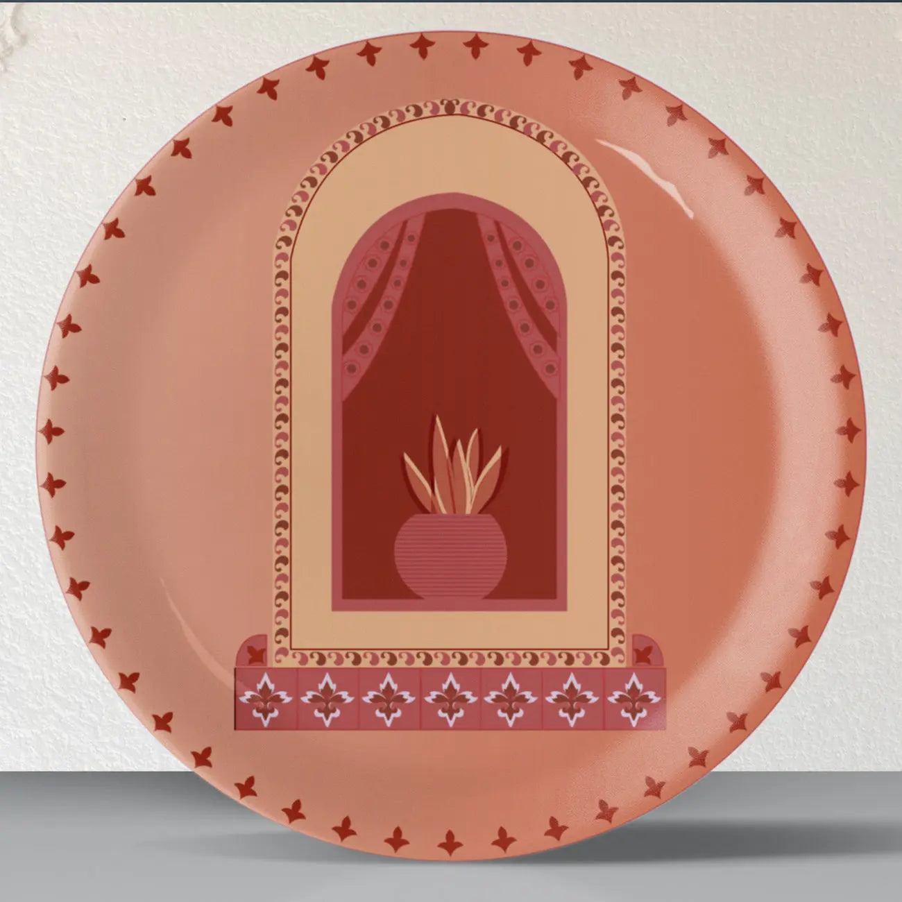 Vibrant Bohemian Art for Spaces porcelain plate - Harshita Craft