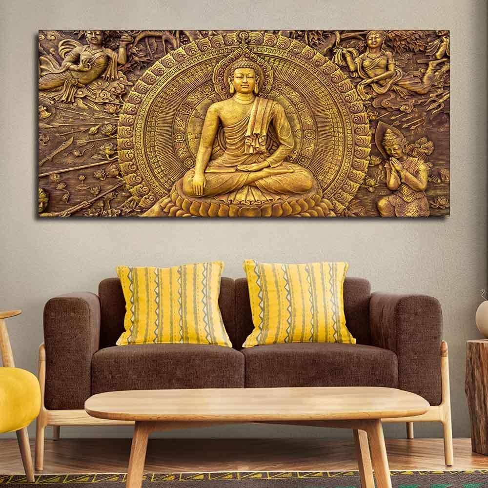 Spiritual God Buddha Premium Canvas Wall Painting - Decor Mantra 