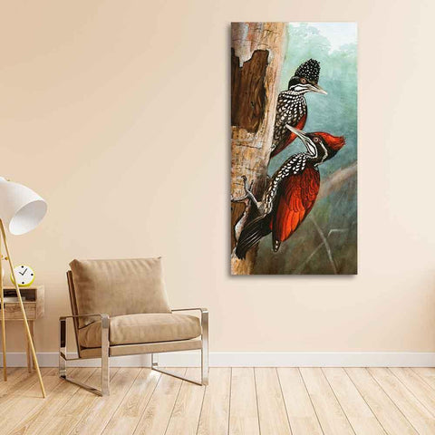 Ivory Billed Woodpecker Canvas Wall Painting For Hall - Decor Mantra 