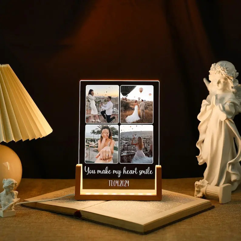 Personalized Photo Night Light Plaque,Couple Photo Lamp,Custom Acrylic Frame,Bedroom Decor,Custom Led Night Light,Gift for Her Him Friends - Harshita Craft