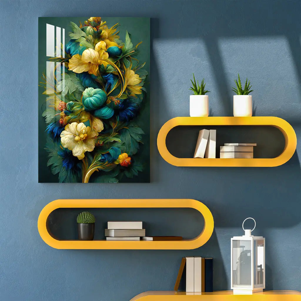Shades of Green & Yellow Acrylic Wall Art DECORMANTRA