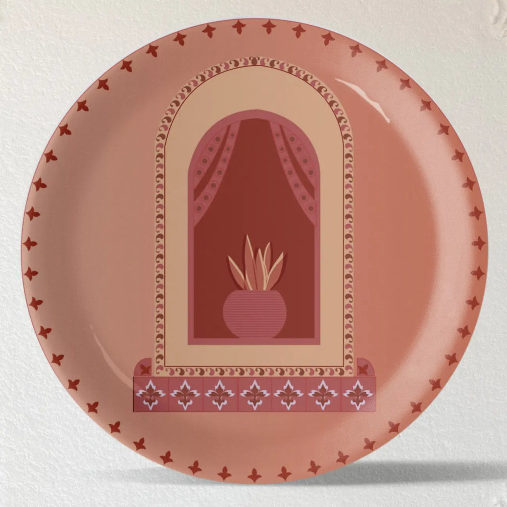 Vibrant Bohemian Art for Spaces porcelain plate - Harshita Craft