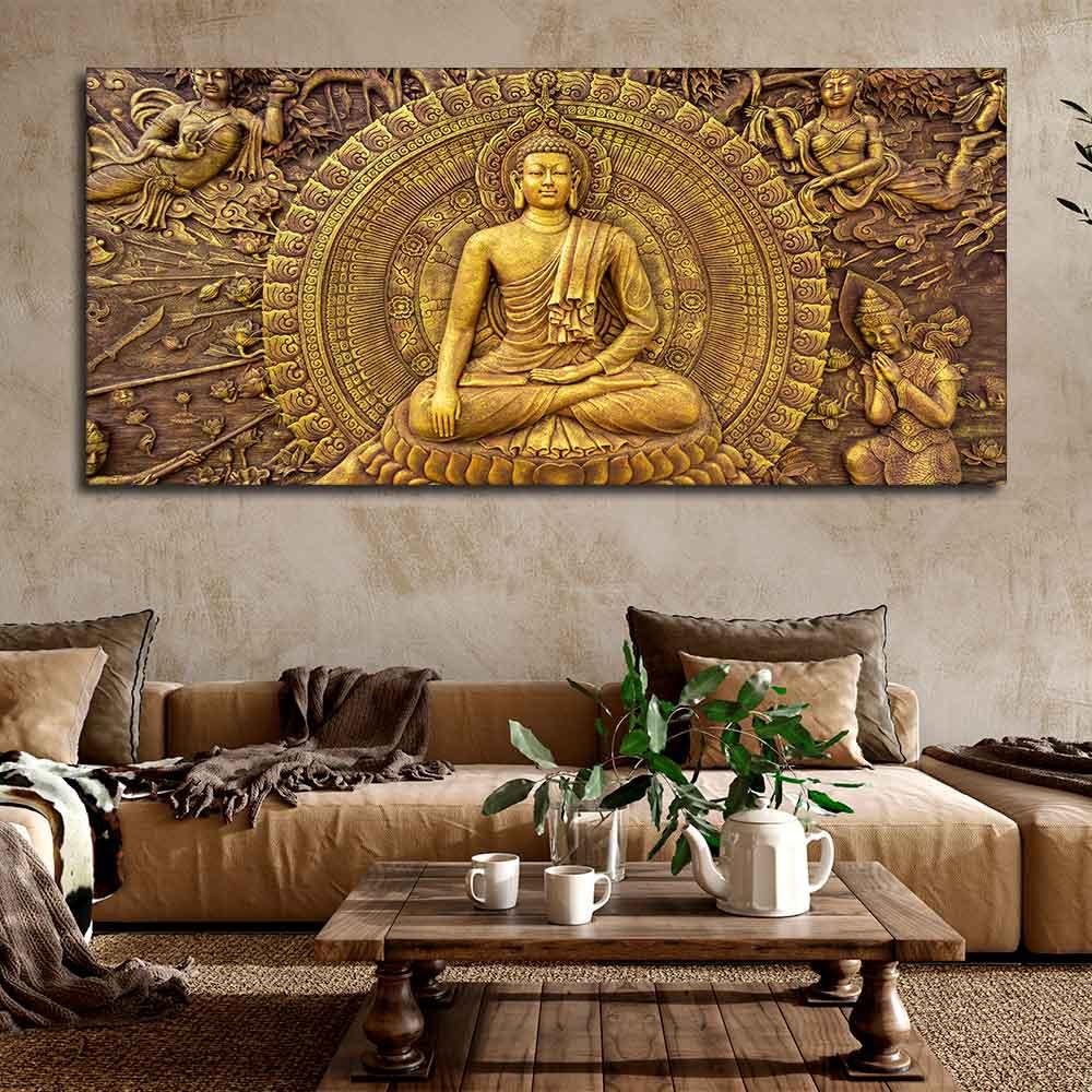 Spiritual God Buddha Premium Canvas Wall Painting - Decor Mantra 
