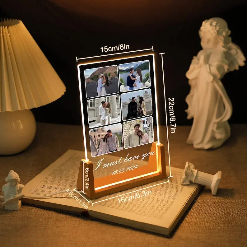Personalized Photo Night Light Plaque,Couple Photo Lamp,Custom Acrylic Frame,Bedroom Decor,Custom Led Night Light,Gift for Her Him Friends - Harshita Craft