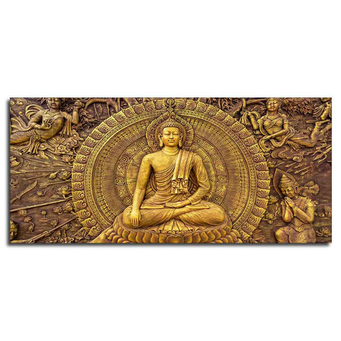 Spiritual God Buddha Premium Canvas Wall Painting - Decor Mantra 