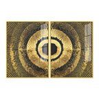Golden 3D Pattern Acrylic Floating Wall Painting Set of 2 - Decor Mantra 
