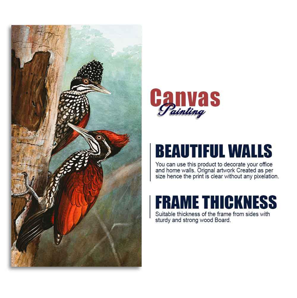 Ivory Billed Woodpecker Canvas Wall Painting For Hall - Decor Mantra 