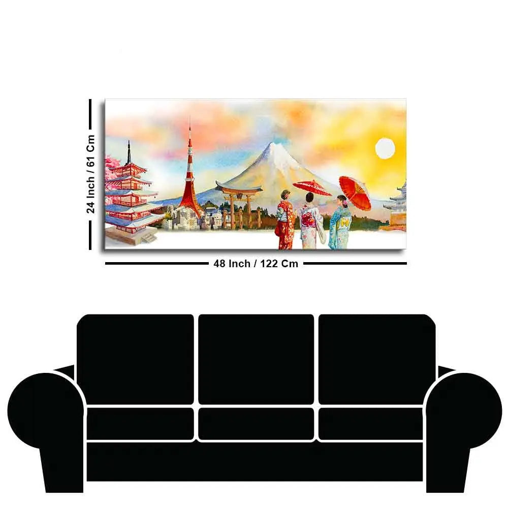 Famous Places of Japan Canvas Wall Painting Decor Mantra