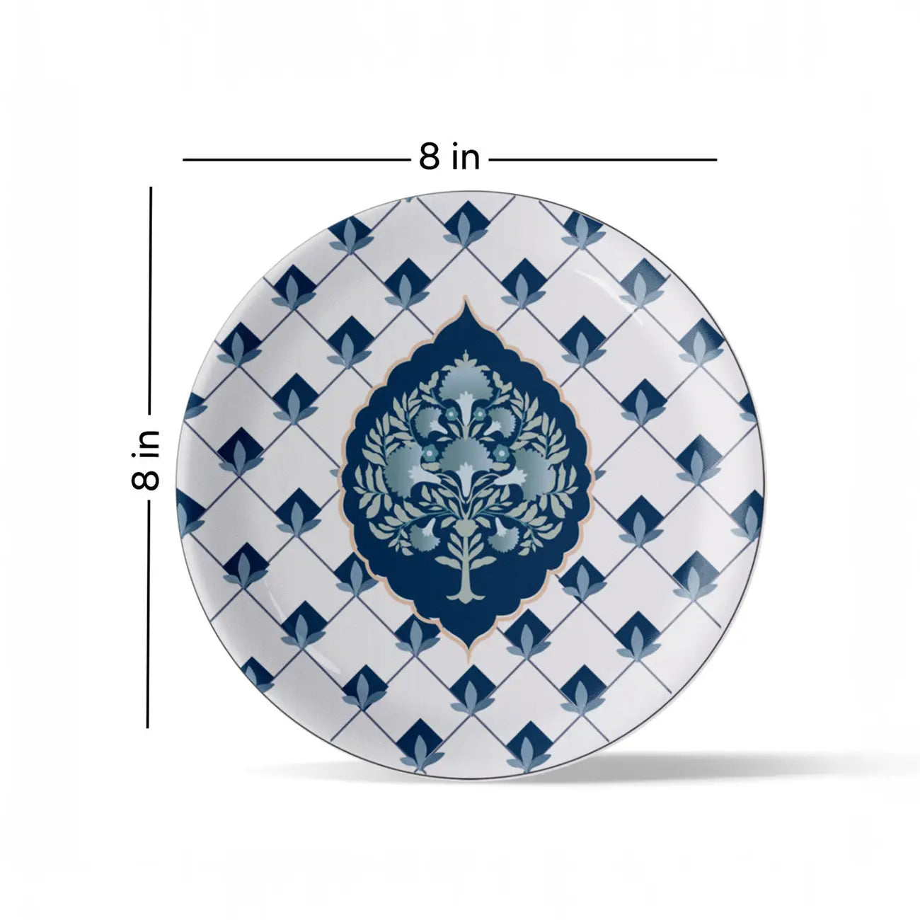 Elegant Blue and White Plate Blue Pottery Inspired plate - Harshita Craft