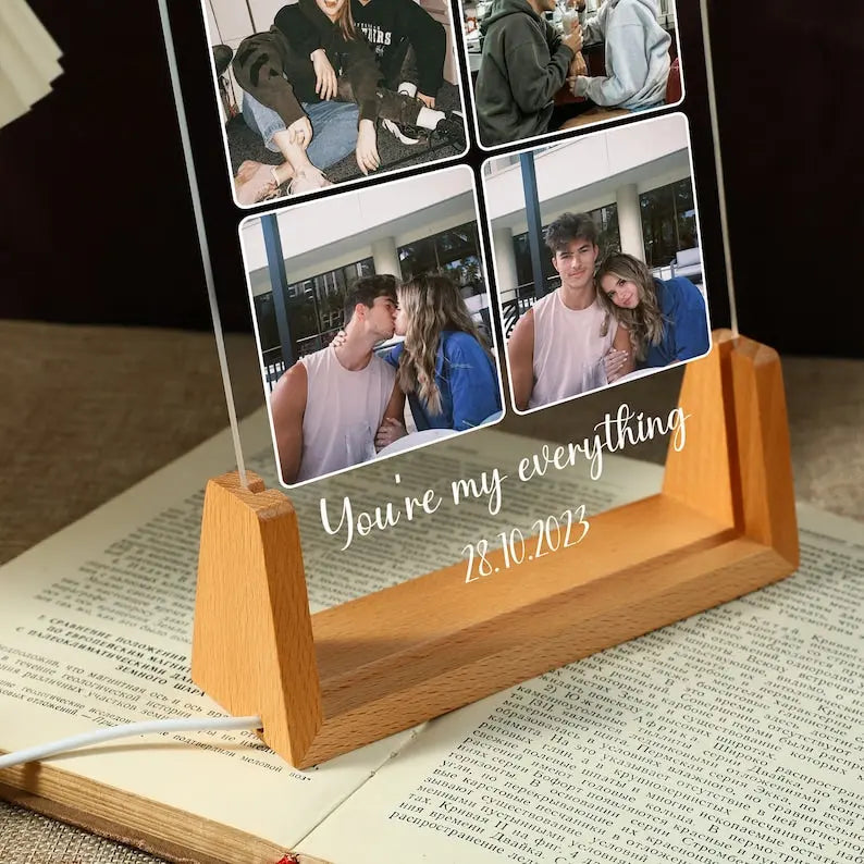 Personalized Photo Night Light Plaque,Couple Photo Lamp,Custom Acrylic Frame,Bedroom Decor,Custom Led Night Light,Gift for Her Him Friends - Harshita Craft