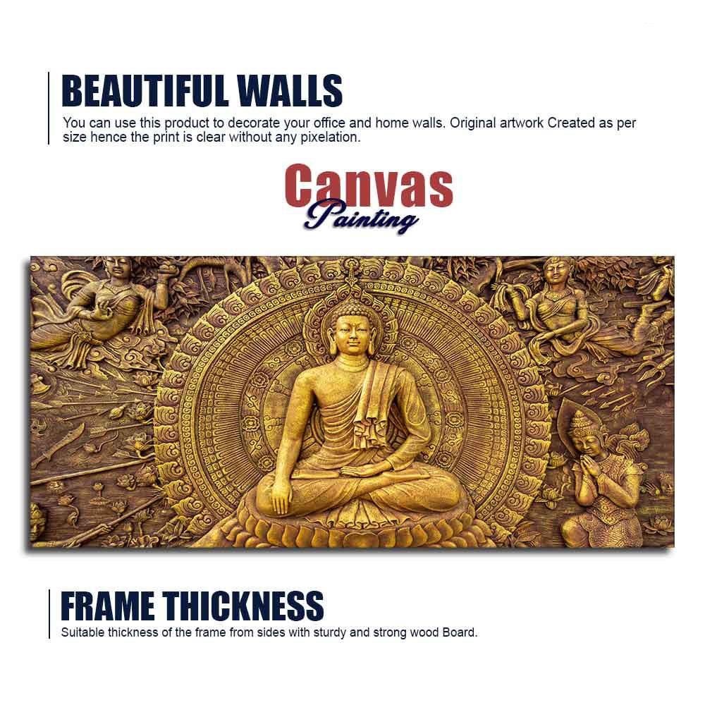 Spiritual God Buddha Premium Canvas Wall Painting - Decor Mantra 