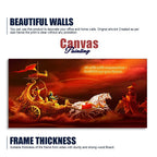 Krishna and Arjuna at Battlefield of Mahabharata Canvas Wall Painting HarshitaCraft