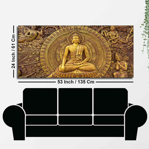 Spiritual God Buddha Premium Canvas Wall Painting - Decor Mantra 