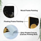 Dark Moon Light with Golden Birds Premium Canvas Wall Painting Decor Mantra