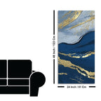 Dark Mountains and Golden Pattern Premium Canvas Wall Painting DECORMANTRA