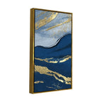 Dark Mountains and Golden Pattern Premium Canvas Wall Painting DECORMANTRA