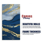 Dark Mountains and Golden Pattern Premium Canvas Wall Painting DECORMANTRA