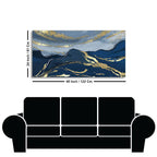 Dark Mountains and Golden Sky Premium Canvas Wall Painting DECORMANTRA