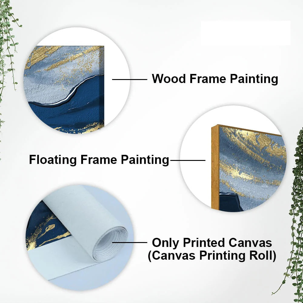 Dark Mountains and Golden Sky Premium Canvas Wall Painting DECORMANTRA