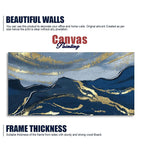 Dark Mountains and Golden Sky Premium Canvas Wall Painting DECORMANTRA