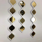 Decorative Water Drop Mirror Strips with Silver Wooden Finish - Decor Mantra 